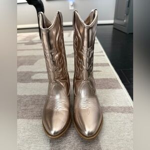 Girls Tucker + Tate Metallic Western Cowboy Boots